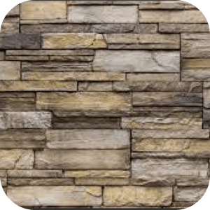 A textured stone wall with rectangular, unevenly stacked blocks in shades of beige, brown, and gray, conveying a rustic and natural feel.